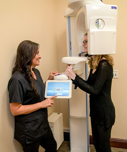 Dental patient receiving C T scans