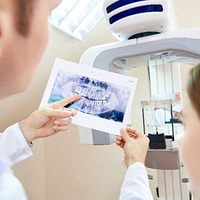 Vero Beach implant dentist showing X-rays from 3D Cone Beam CT Scanning