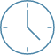 Animated clock representing fast turnaround time