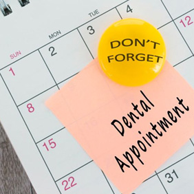 Reminder for dental appointment on calendar