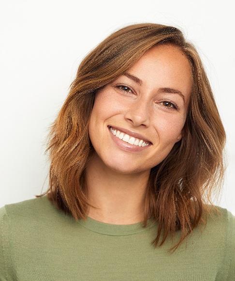 closeup of young woman smiling 